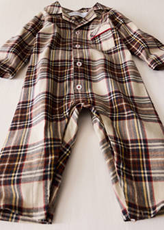 Two-piece cotton checked pyjama set — Red 1