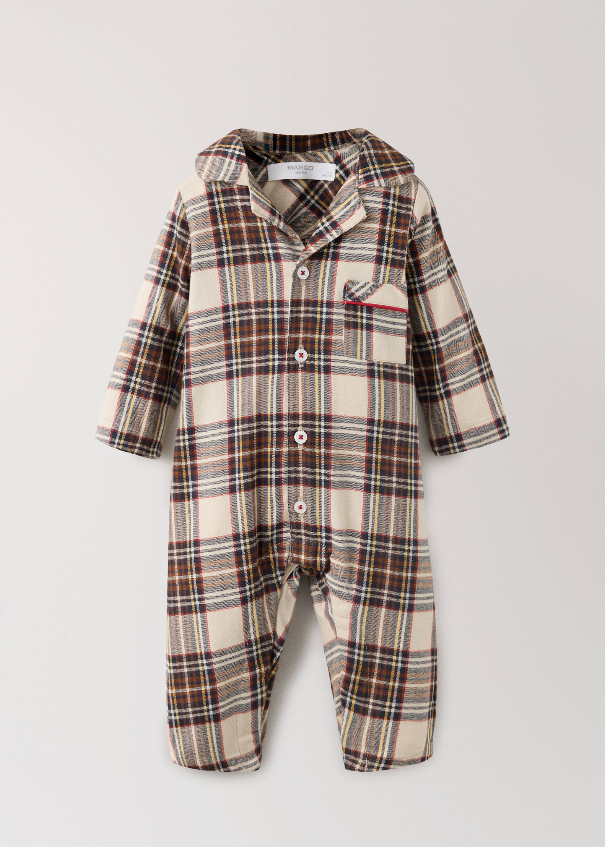 Two-piece cotton checked pyjama set - Article without model