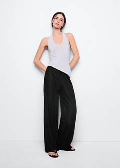 Straight linen-blend trousers — Black 2