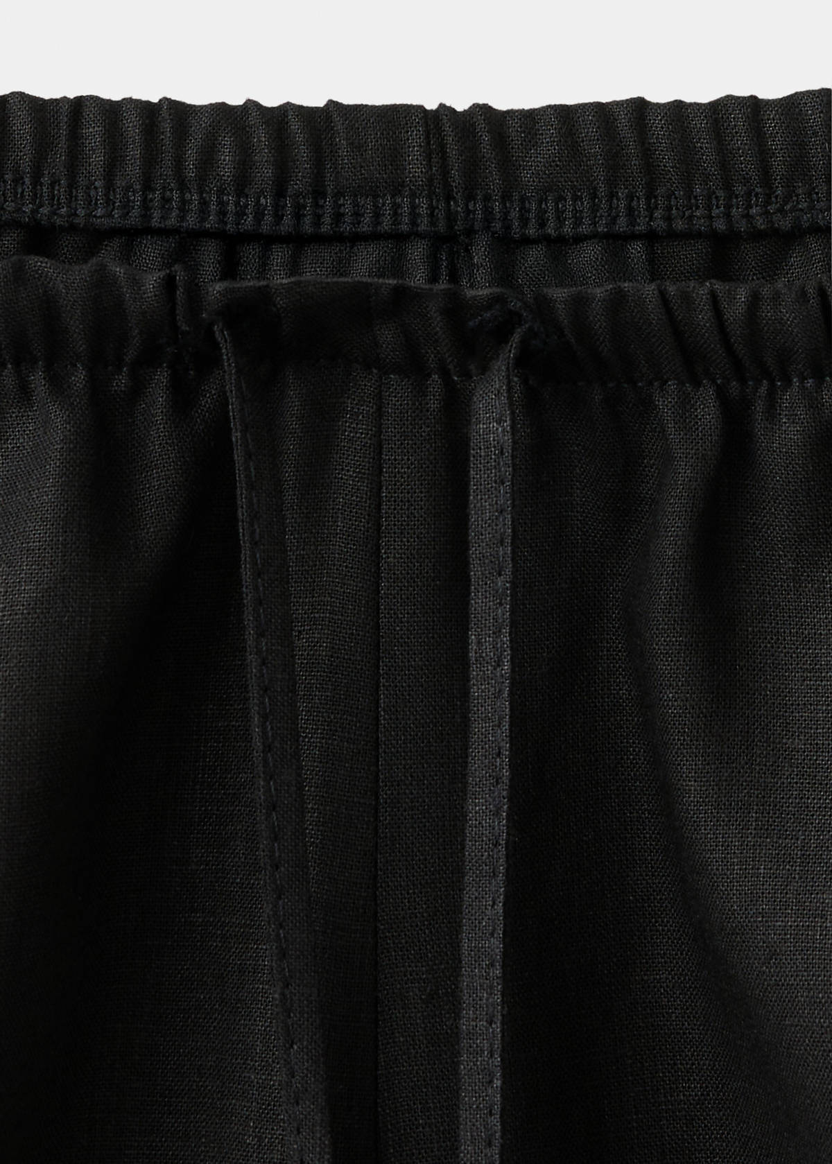Straight linen-blend trousers — Black