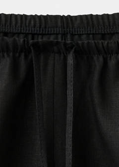 Straight linen-blend trousers — Black 5
