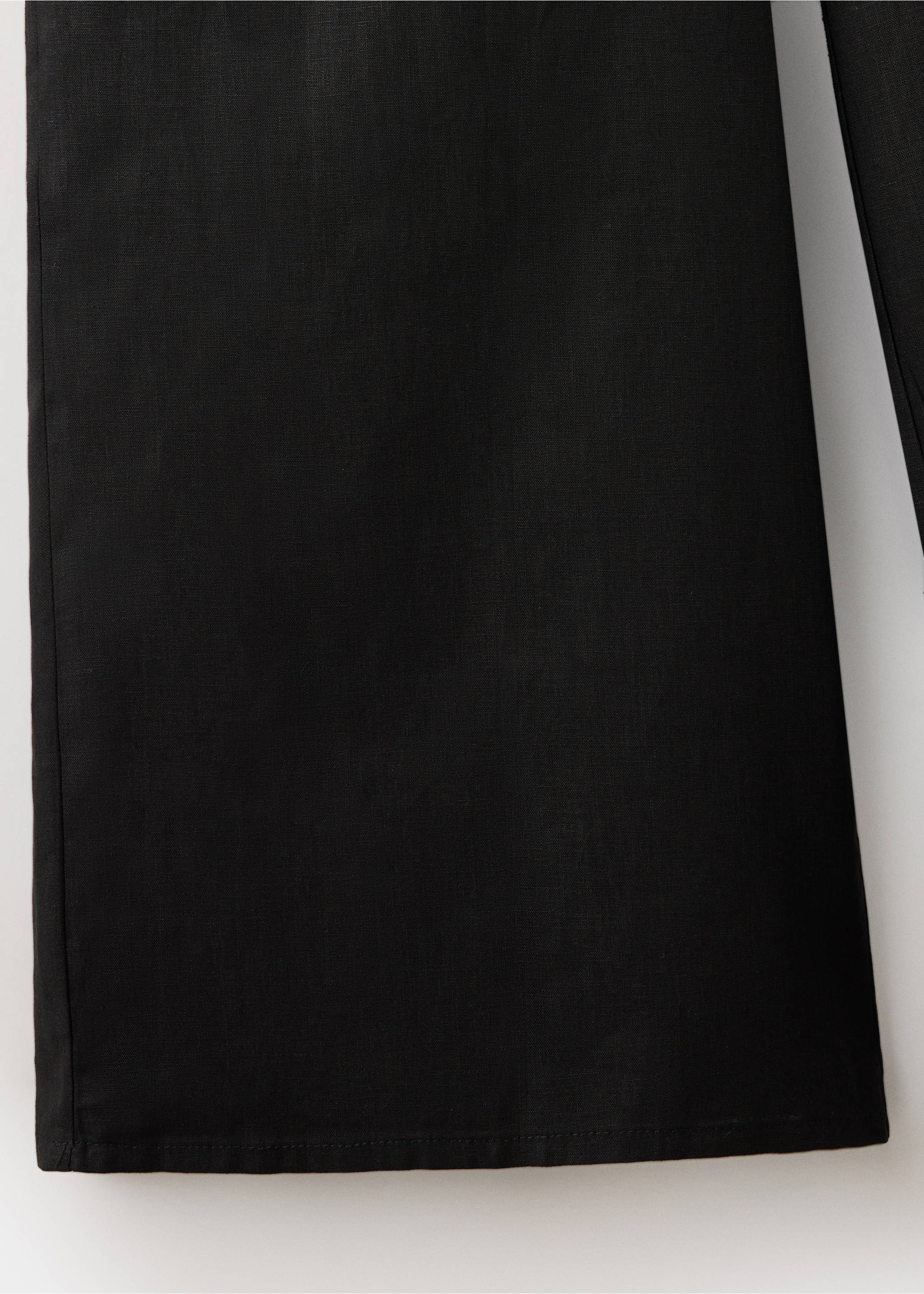 Straight linen-blend trousers - Details of the article 0, Black. Ref: 37051550-00.