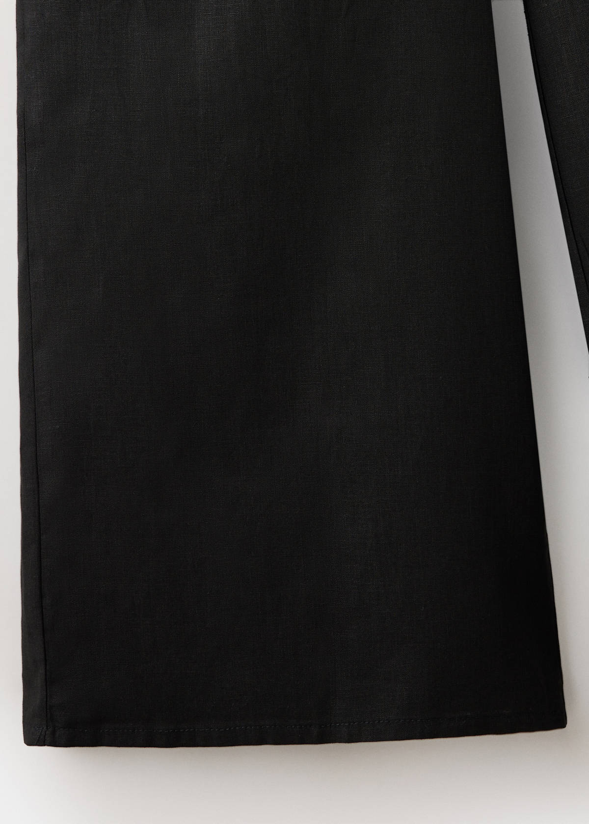 Straight linen-blend trousers — Black