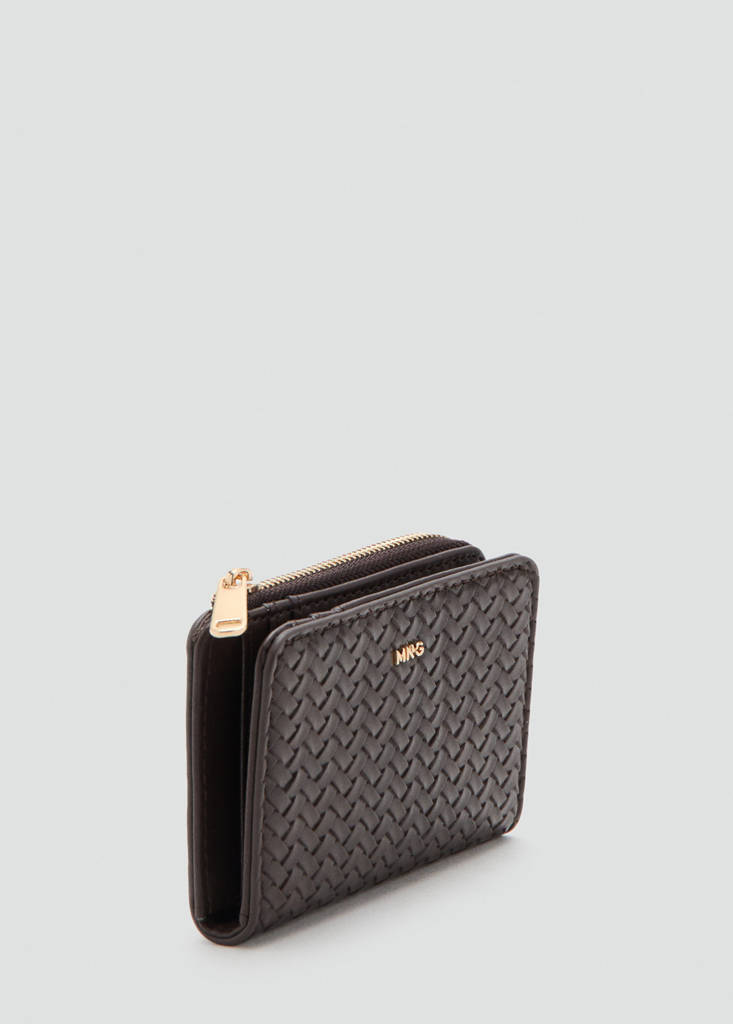 Small braided wallet — Chocolate