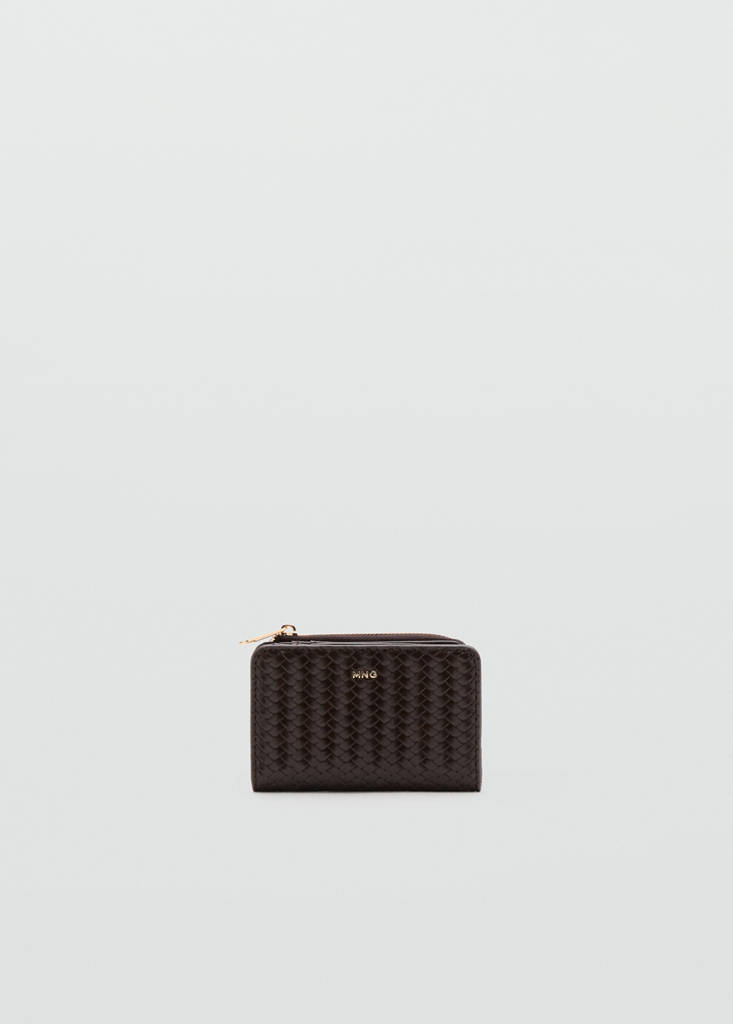 Small braided wallet — Chocolate