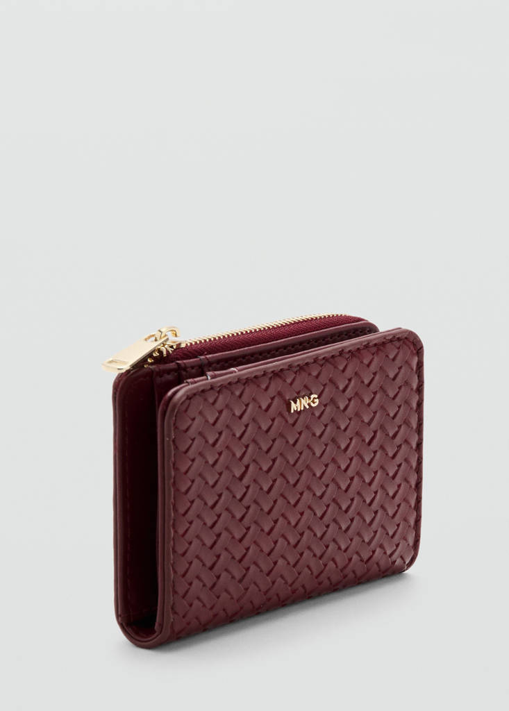 Small braided wallet — Burgundy