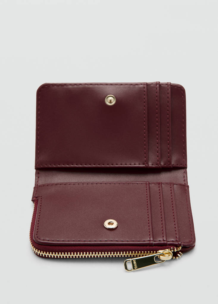 Small braided wallet — Burgundy