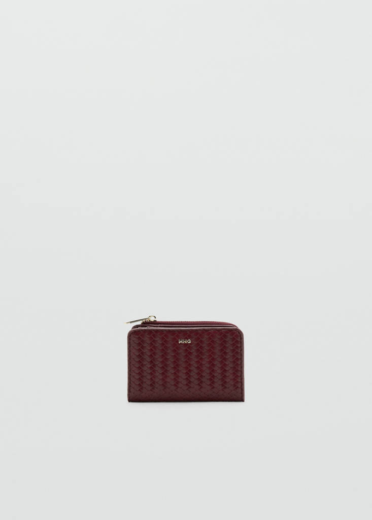 Small braided wallet — Burgundy