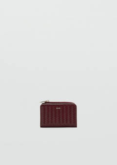 Small braided wallet — Burgundy 1