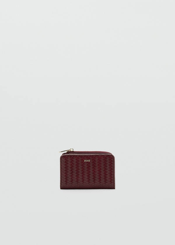 Small braided wallet — Burgundy
