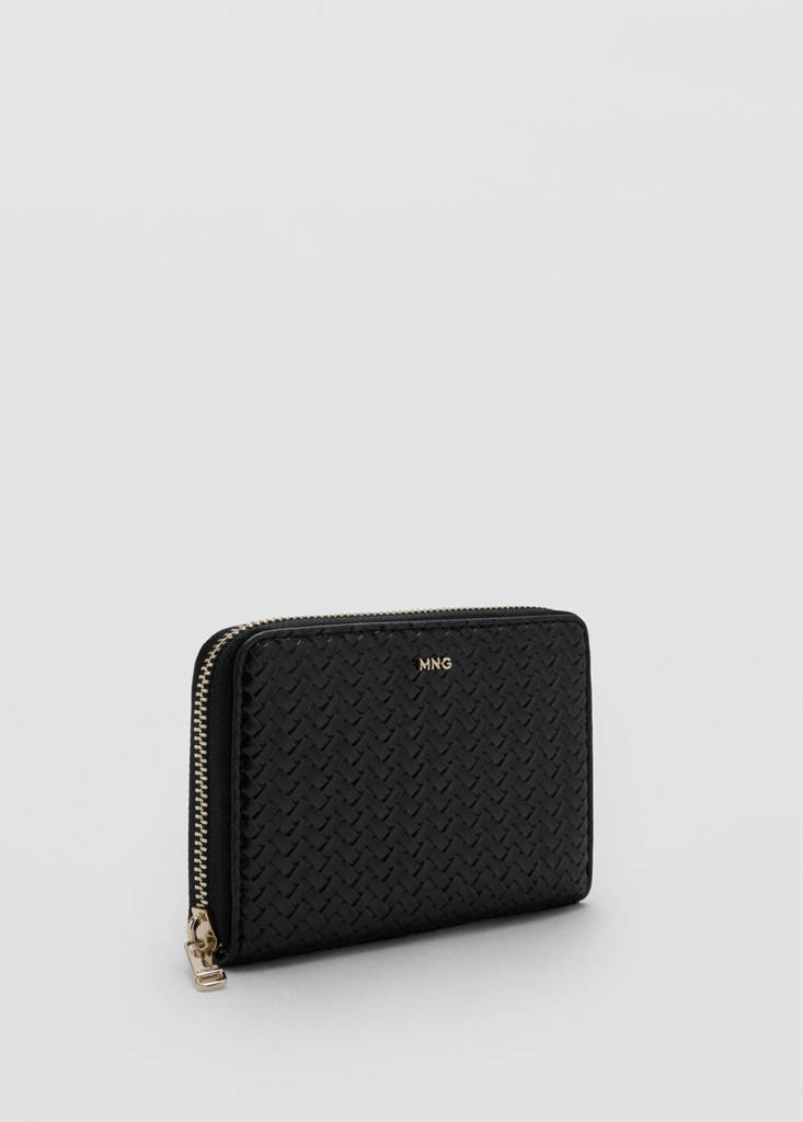 Small braided wallet — Black
