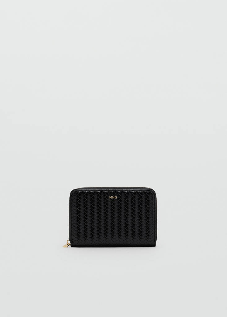 Small braided wallet — Black