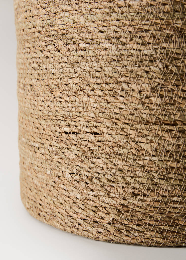 Small seagrass basket with handles — Brown