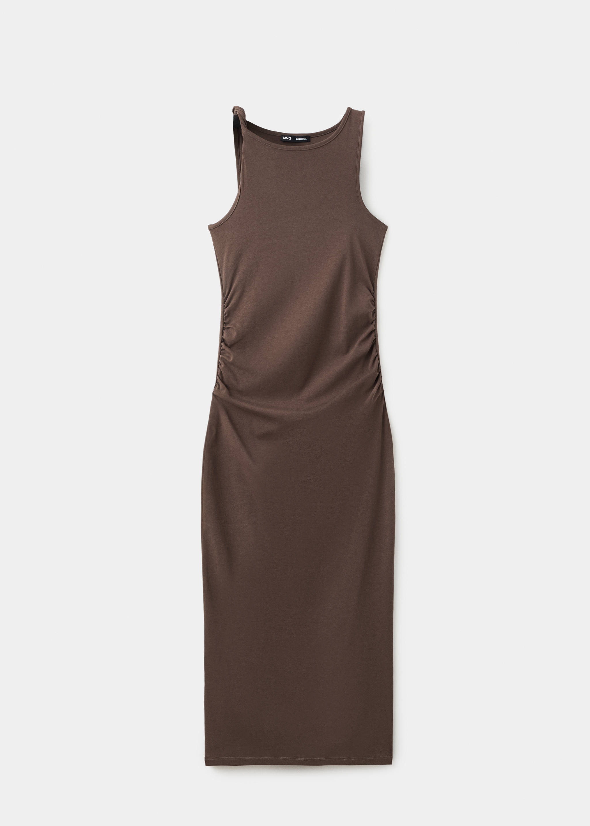 Robe froncée à bretelle asymétrique - Article sans modèle
