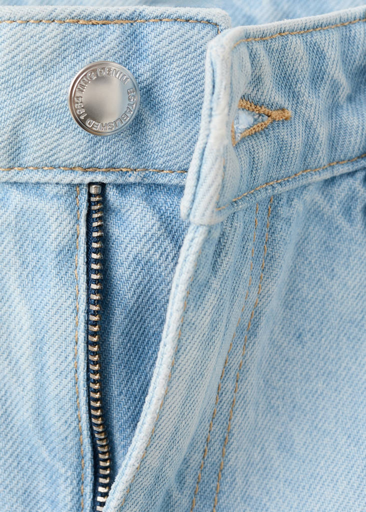 Straight-fit denim bermuda shorts — Light Blue