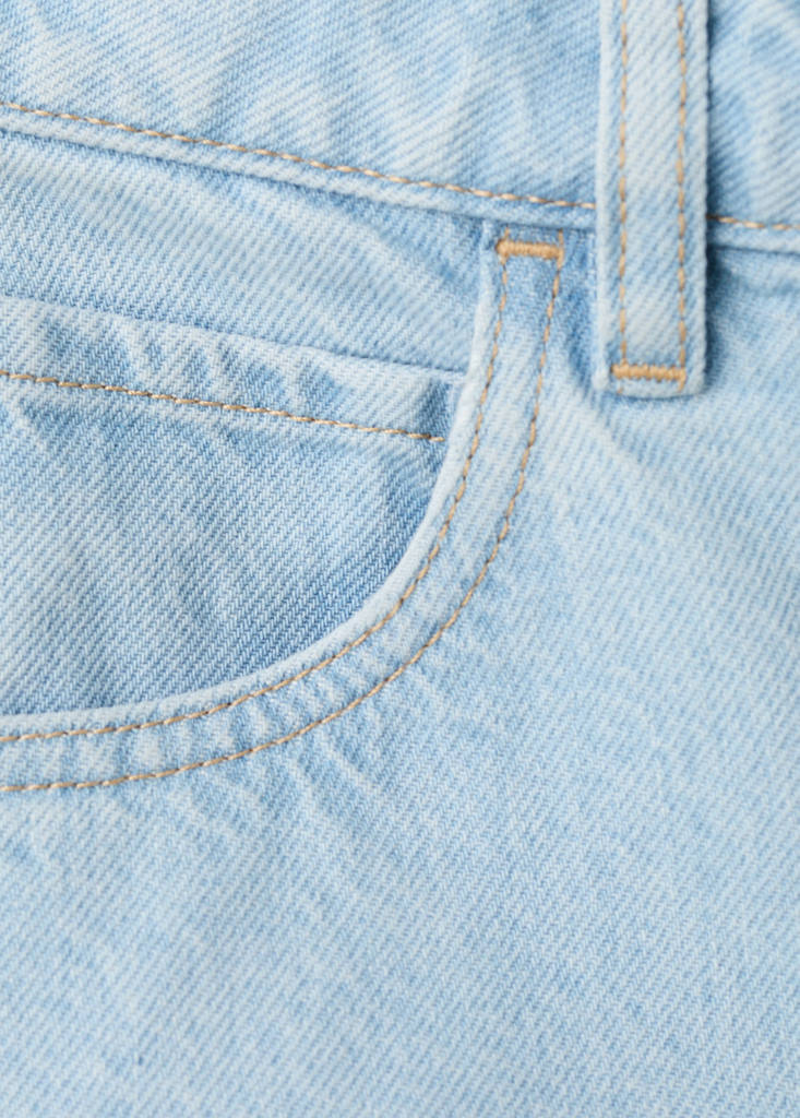 Straight-fit denim bermuda shorts — Light Blue