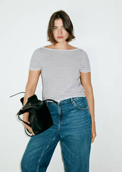 Short-sleeved fine-knit sweater — Navy 5