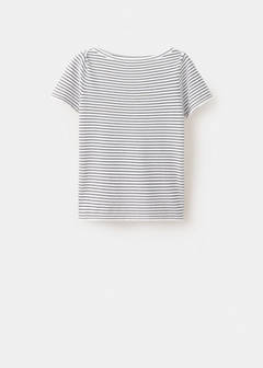 Short-sleeved fine-knit sweater — Navy 8
