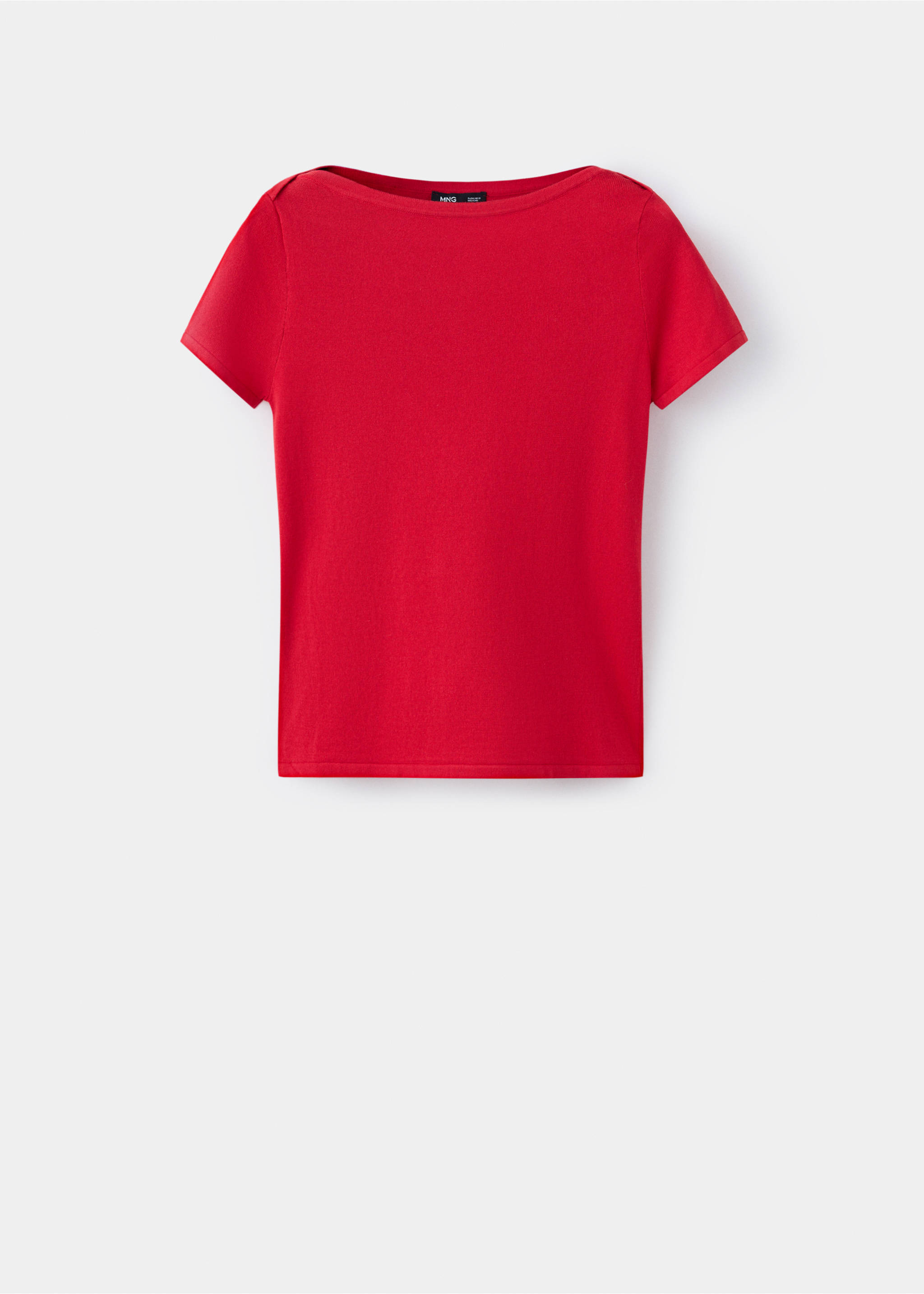 Short-sleeved fine-knit sweater - Article without model, Red. Ref: 37052528-00.