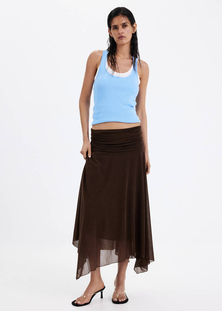 Fitted ribbed top — Sky Blue