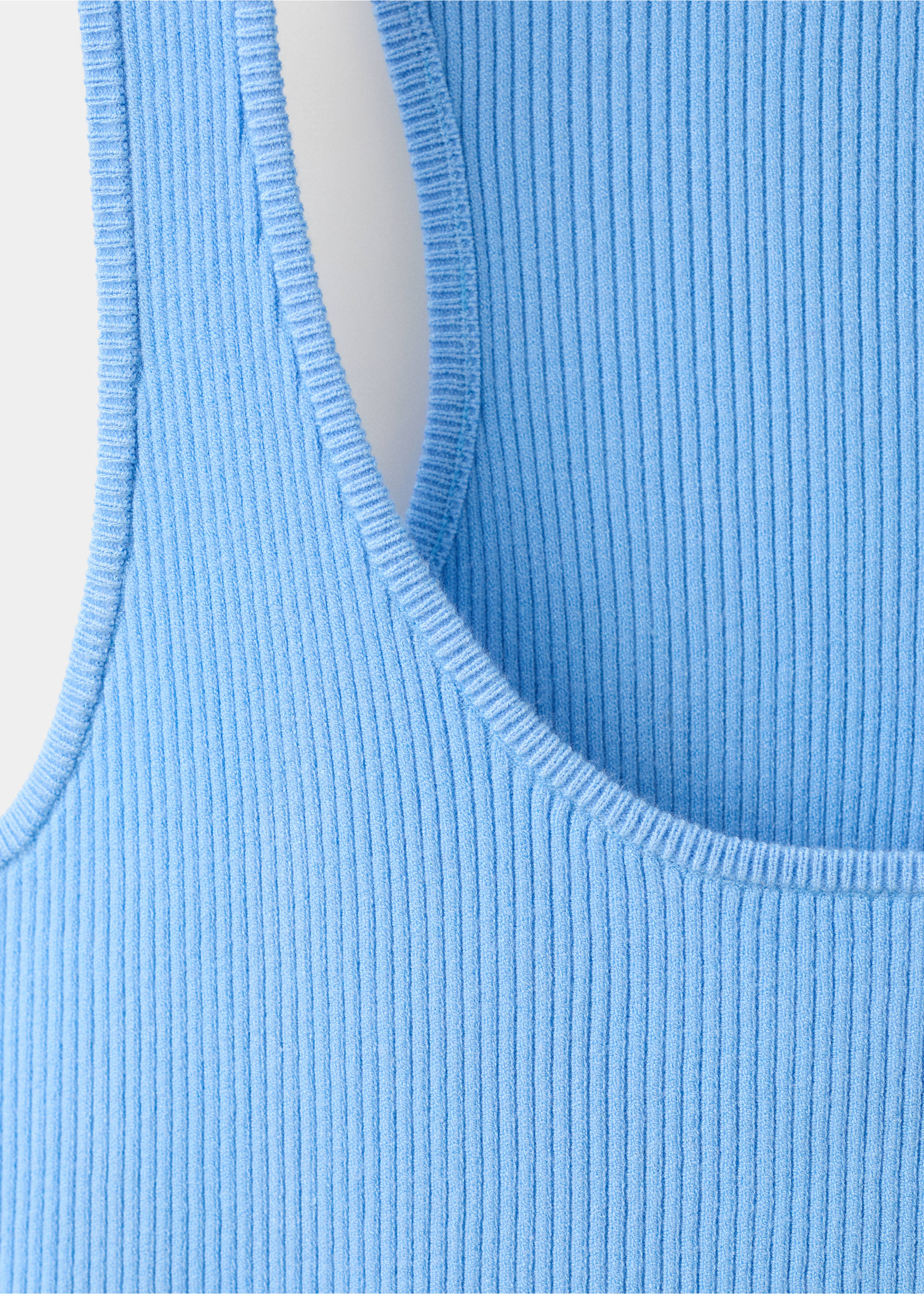 Fitted ribbed top - Details of the article 8, Sky Blue. Ref: 37052529-00.