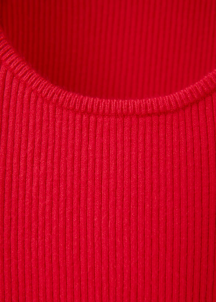 Fitted ribbed top — Red