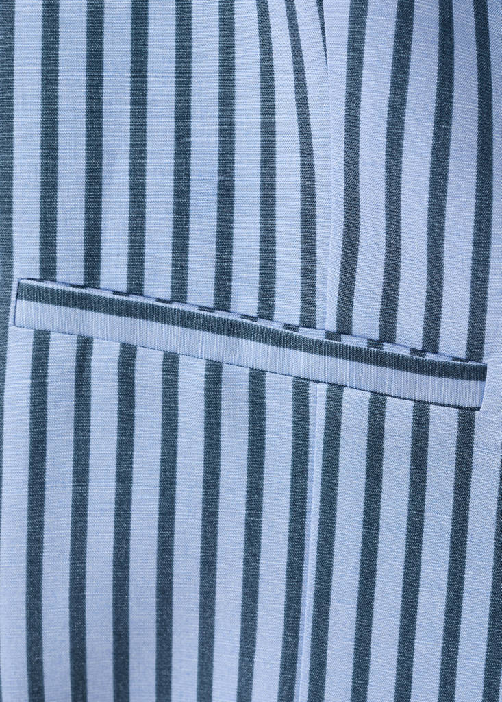 Striped button waistcoat — Sky Blue