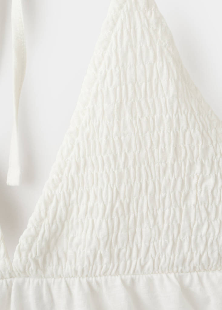 Ruched open-back top — Off White