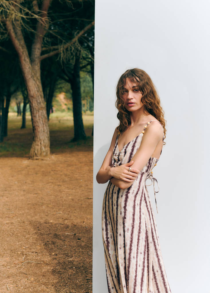 Tie-dye strappy dress — Light Pink