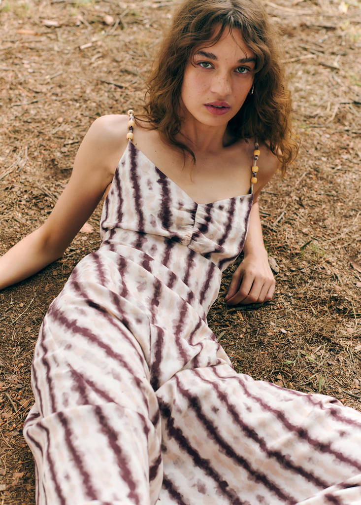 Tie-dye strappy dress — Light Pink