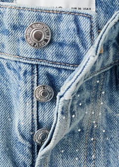 Strass denim shorts — Medium Blue 7