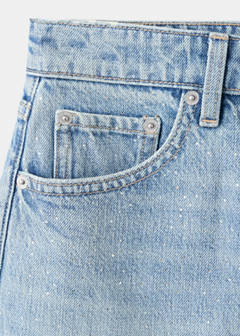 Strass denim shorts — Medium Blue 8