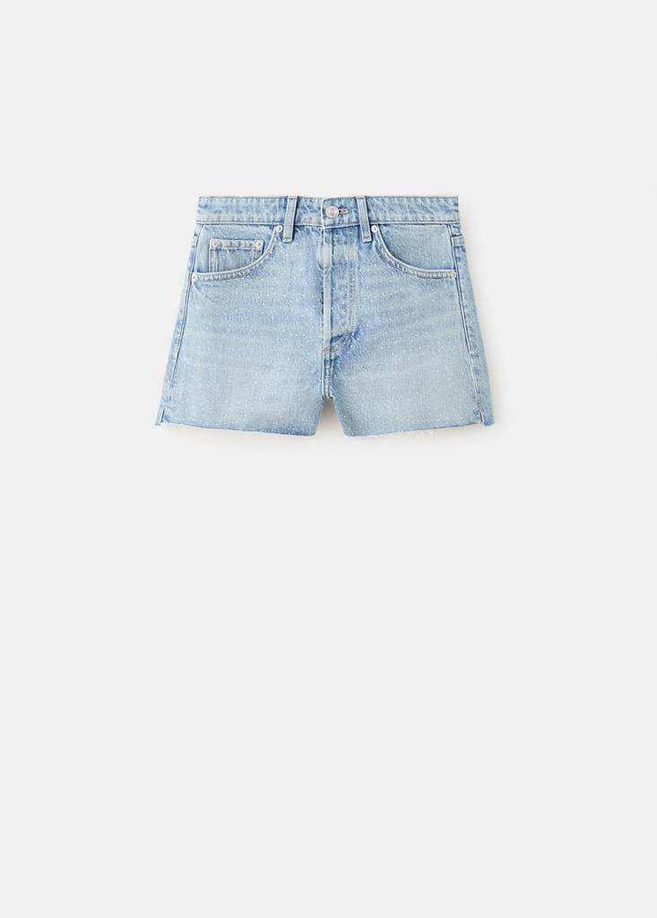Strass denim shorts — Medium Blue