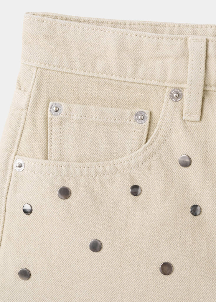 Strass denim shorts — Sand