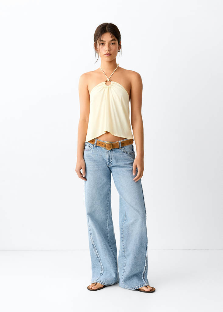 Low-waist wide-leg jeans — Medium Blue