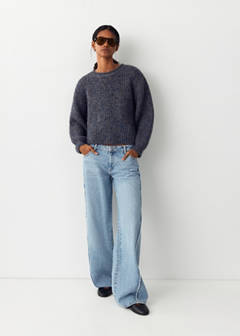 Wide-leg jeans with seam detail — Medium Blue 2