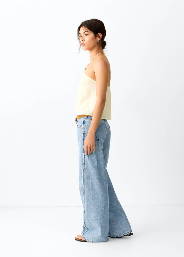 Low-waist wide-leg jeans — Medium Blue