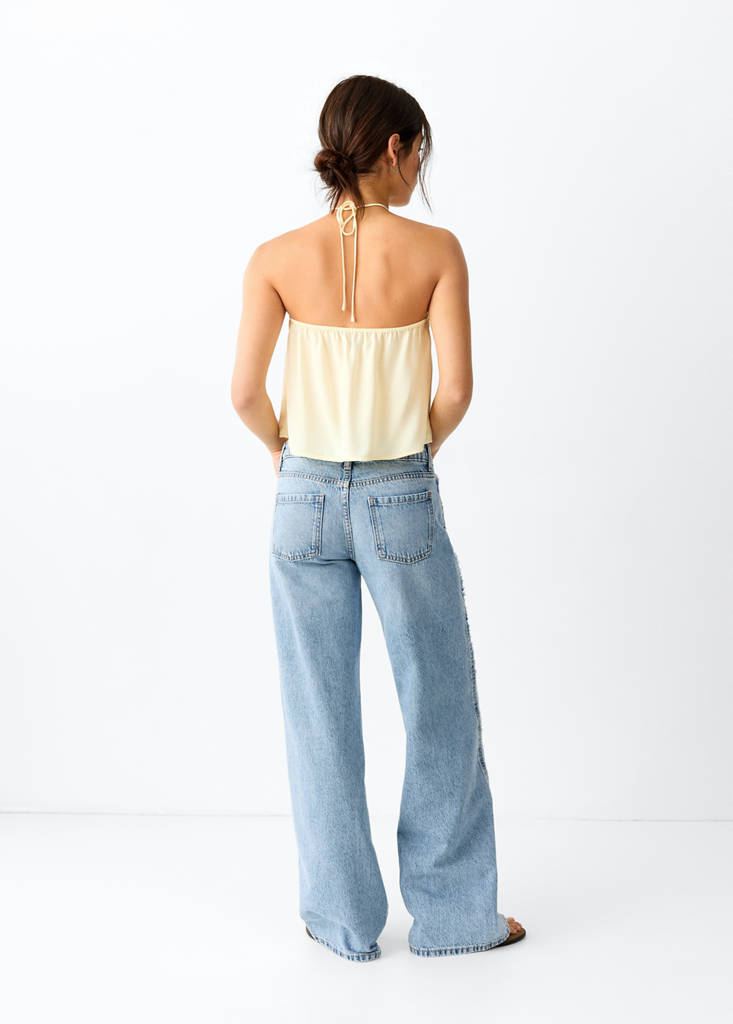 Low-waist wide-leg jeans — Medium Blue