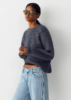 Wide-leg jeans with seam detail — Medium Blue 5