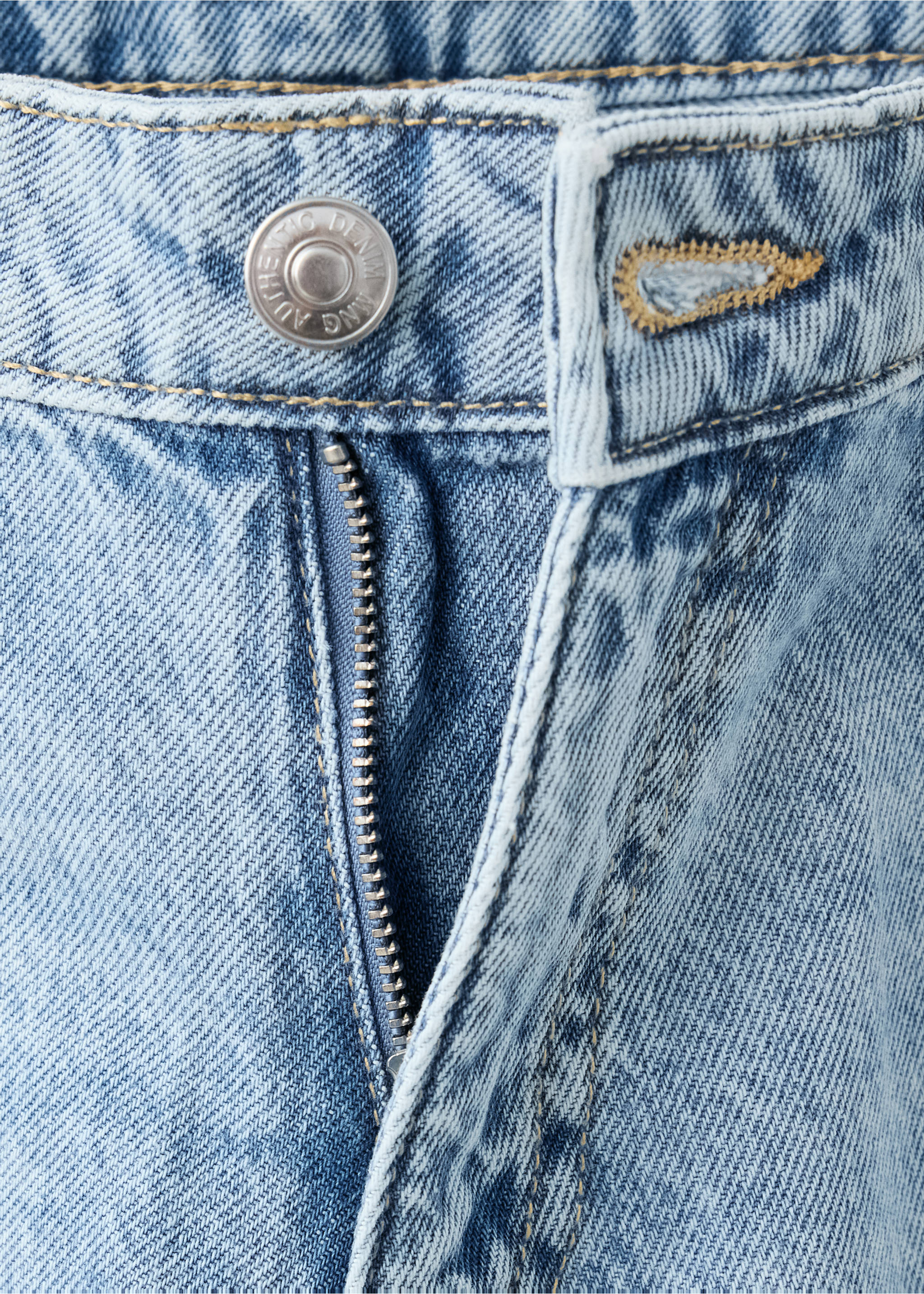 Low-waist wide-leg jeans - Details of the article 8, Medium Blue. Ref: 37052535-00.