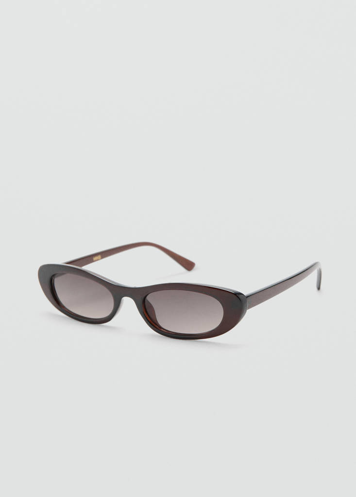 Oval acetate sunglasses — Brown