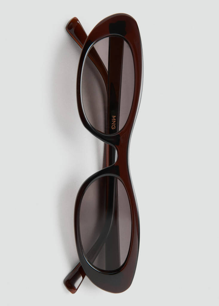 Oval acetate sunglasses — Brown