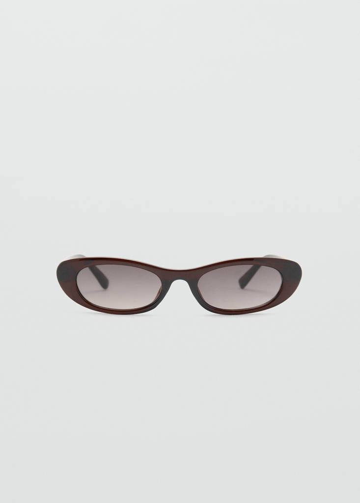 Oval acetate sunglasses — Brown