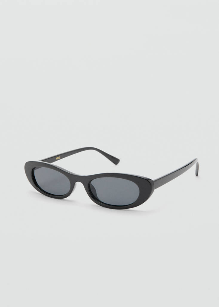 Oval acetate sunglasses — Black