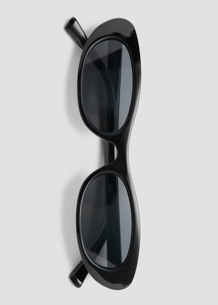 Oval acetate sunglasses — Black