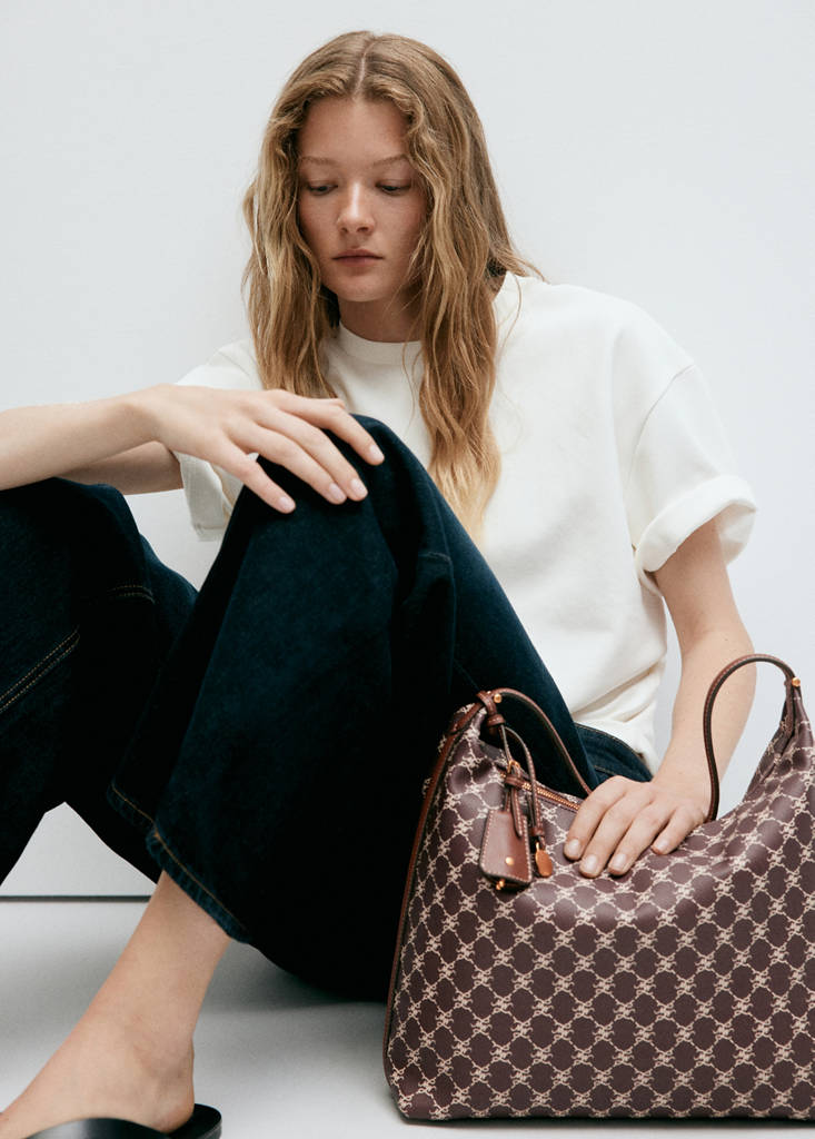 Medium shoulder bag logo — Burgundy