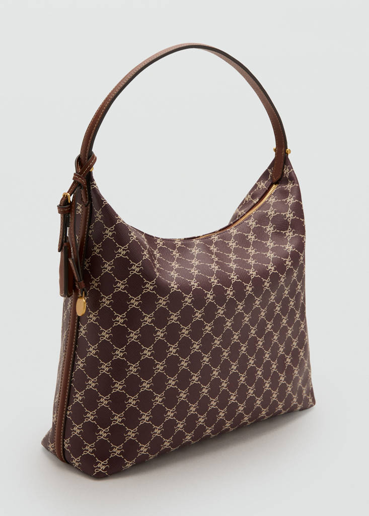 Medium shoulder bag logo — Burgundy