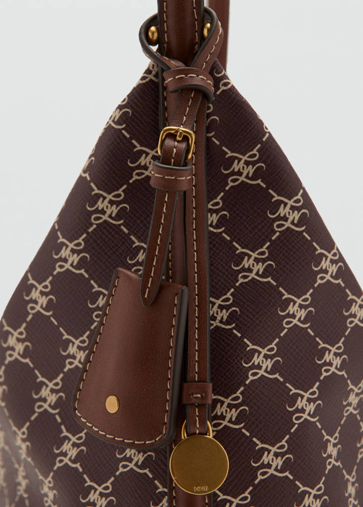 Medium shoulder bag logo — Burgundy