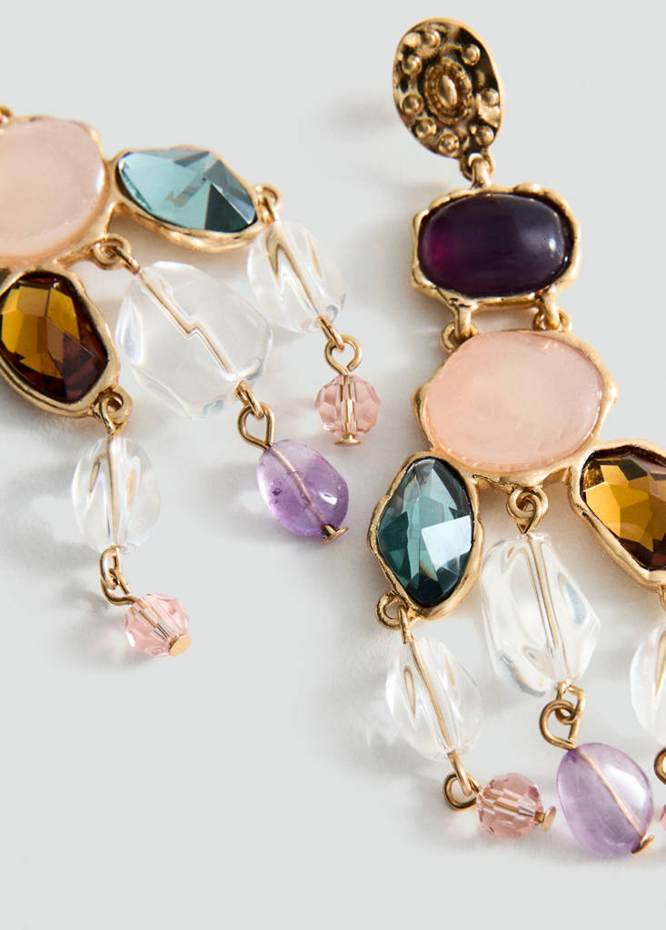 Long stone earrings — Gold