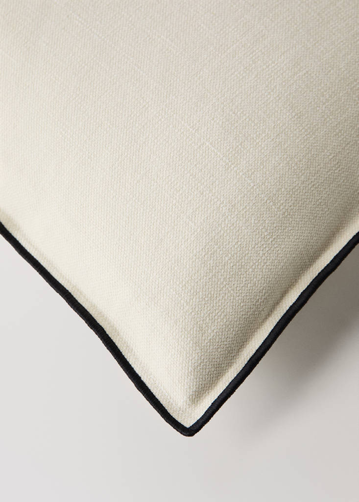 Linen cotton cushion cover with overlock tab 40x60 cm — Sand